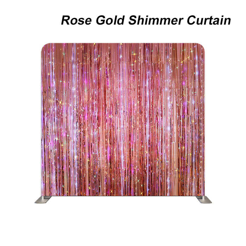 Pillow Cover Backdrop (Rose Gold Shimmer Curtain)