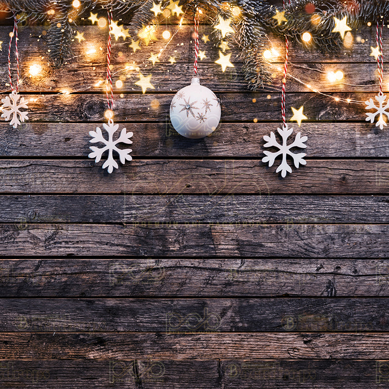 premium one pillowcover backdrops-Rustic Holiday Glow