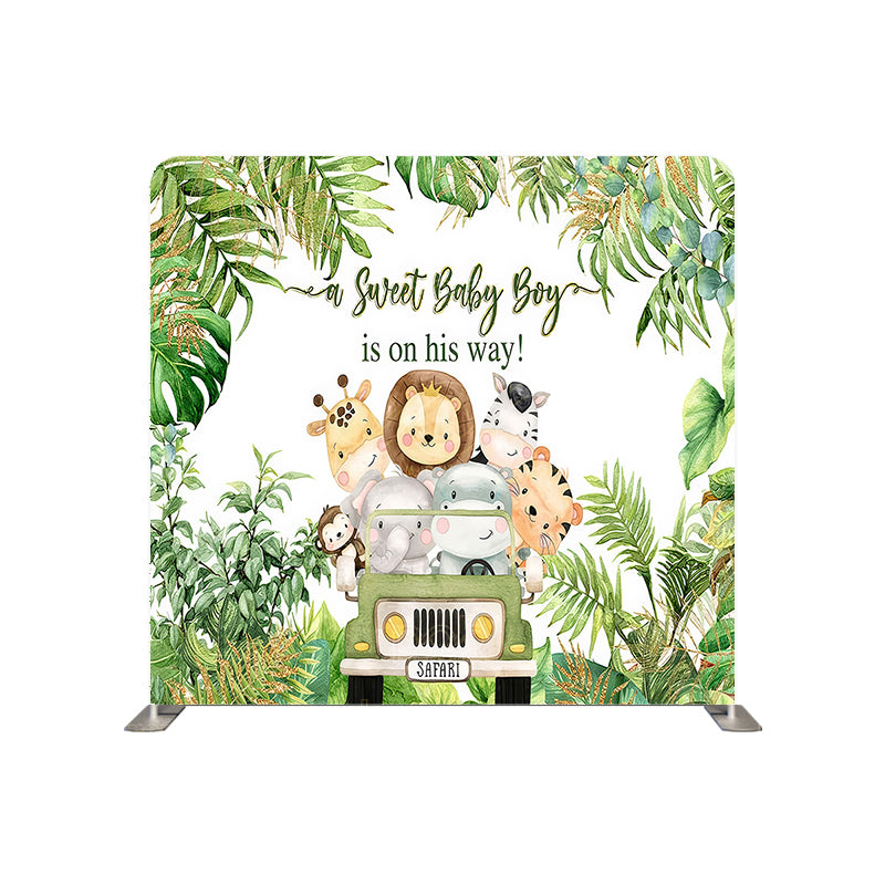 Pillow Cover Backdrop (Safari Baby Arrival)
