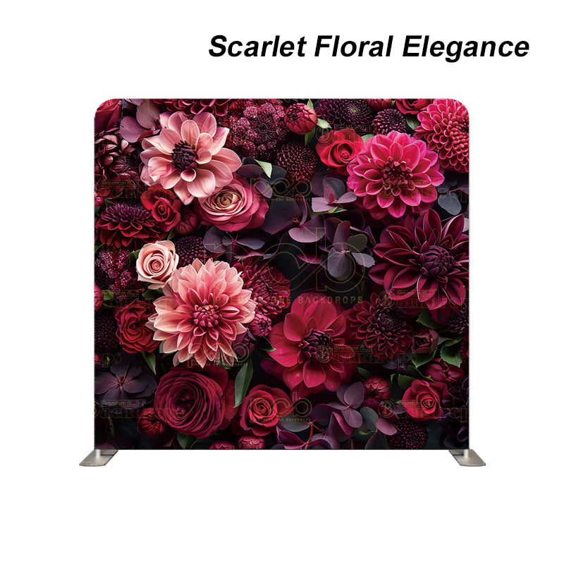 Pillow Cover Backdrop (Scarlet Floral Elegance)