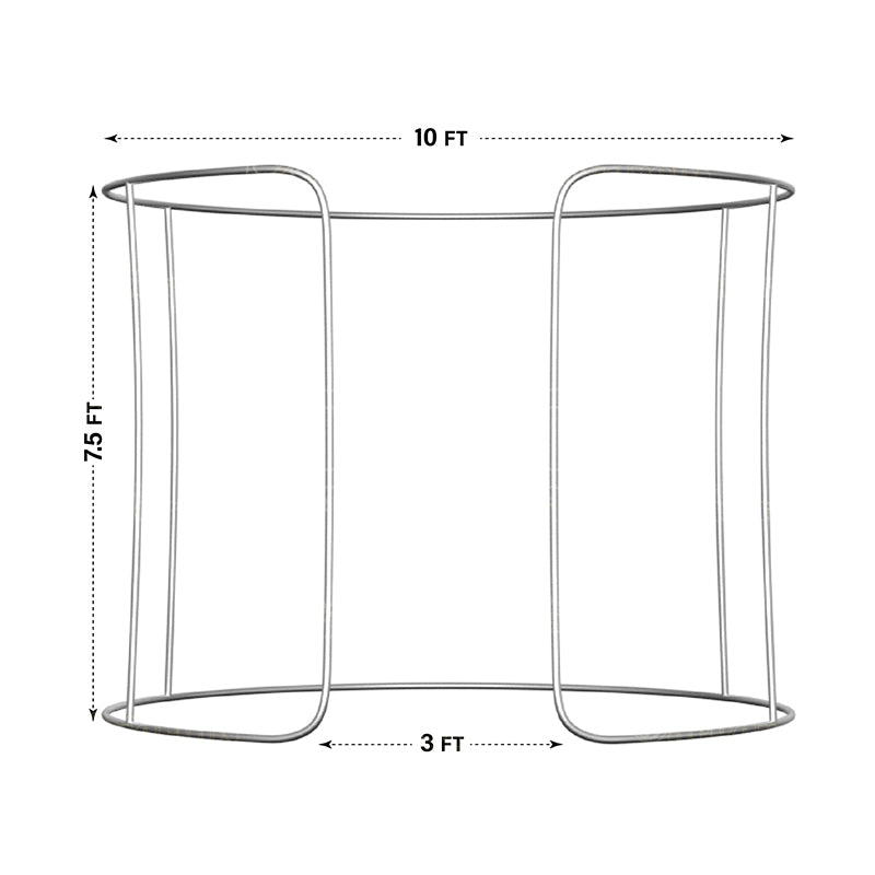 Semicircle 360 enclosure with 3ft open B - 10 x 7.5ft