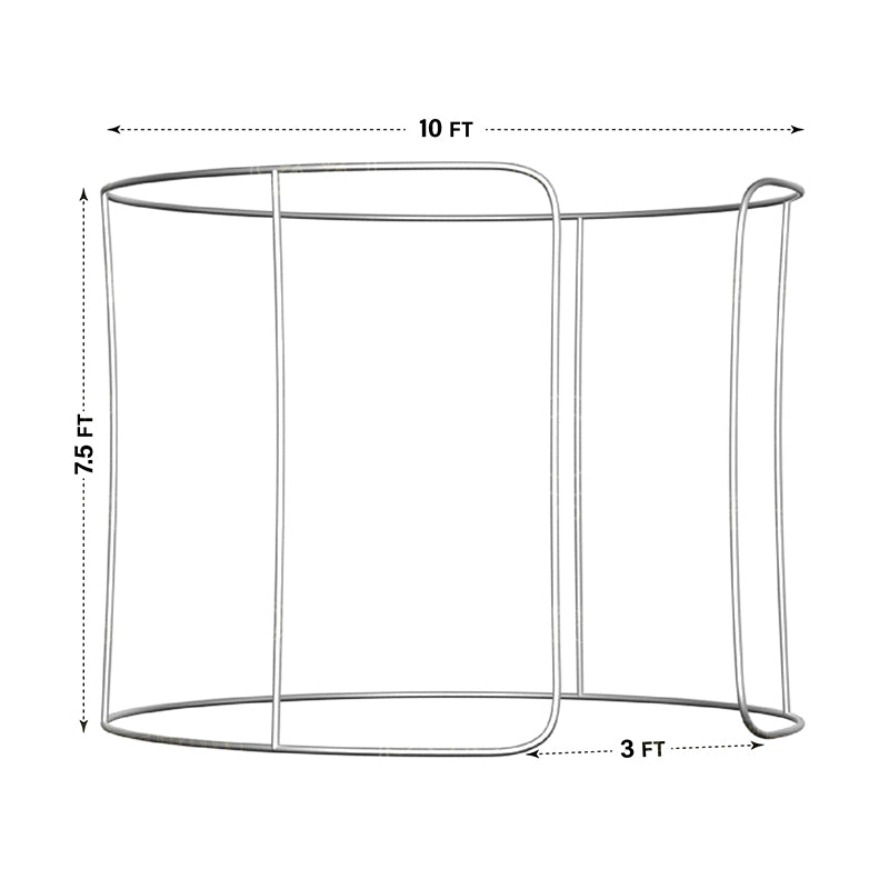 Semicircle 360 enclosure with 3ft open B - 10 x 7.5ft