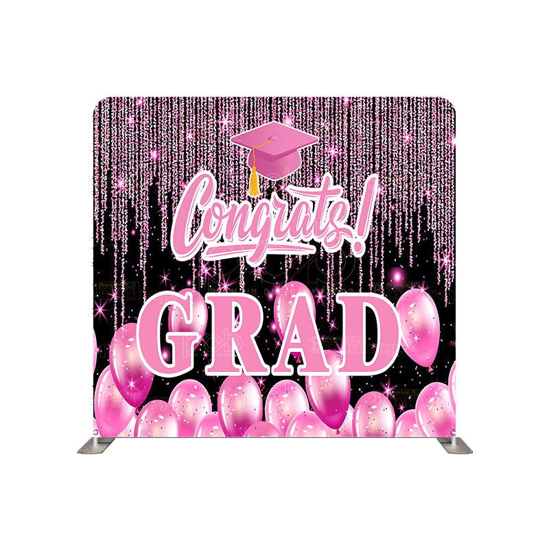 premium one pillowcover backdrops-Shining Pink Graduation