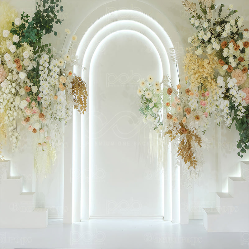 premium one pillowcover backdrops-Simplistic Lighted Arch