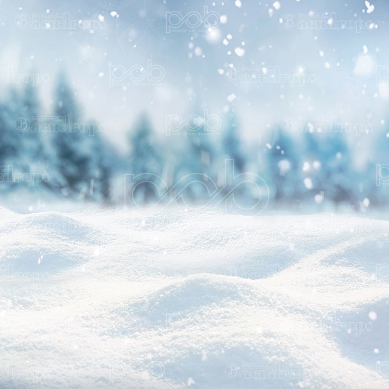 premium one pillowcover backdrops-Snowy Serenity