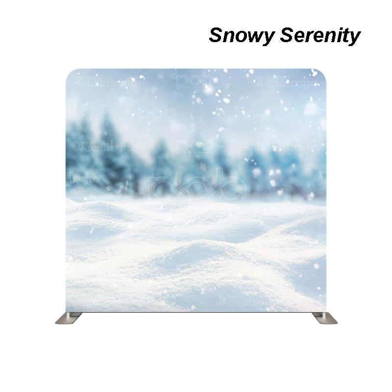 premium one pillowcover backdrops-Snowy Serenity