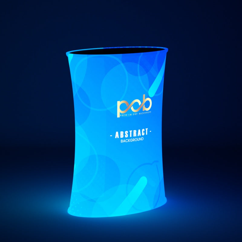 Spring Up Display Oval Counter with Led Lights