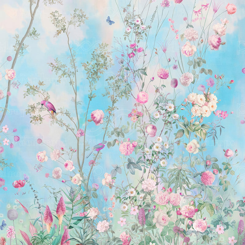 premium one pillowcover backdrops-Spring s Floral Ballet