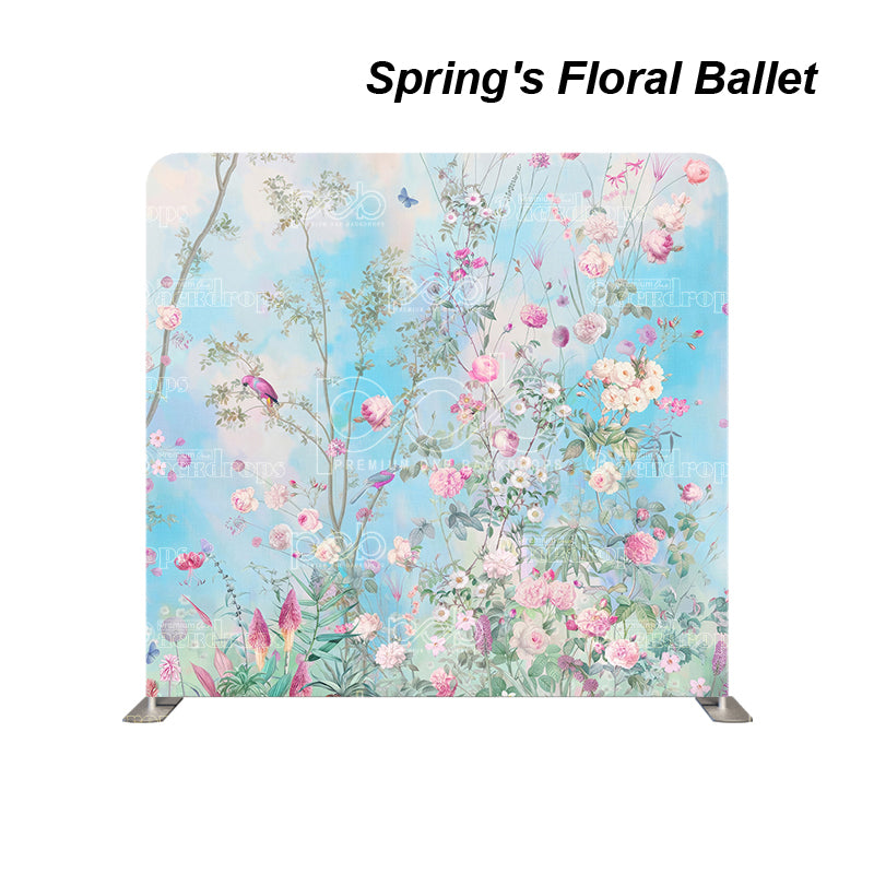 premium one pillowcover backdrops-Spring s Floral Ballet