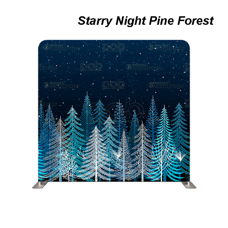 premium one pillowcover backdrops-Starry Night Pine Forest
