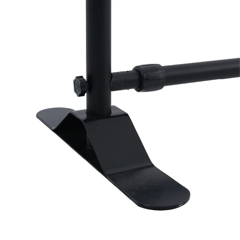Metal base and lower frame connection detail for 10ft step and repeat banner stand
