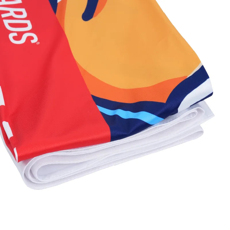 Printed fabric graphic close-up with smooth color reproduction