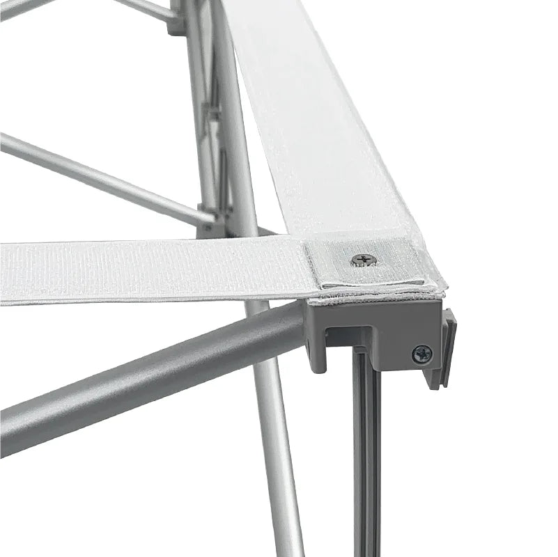 Pop up display base detail for stable trade show backdrop setup