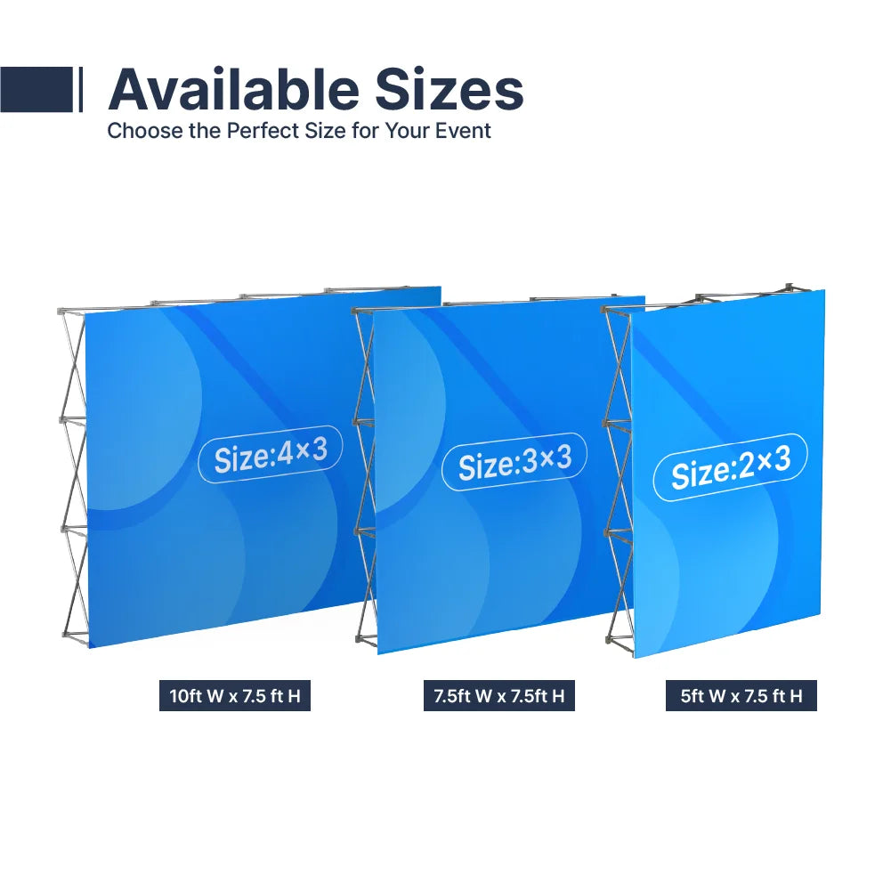 Pop up backdrop assembled dimensions for trade show booth planning