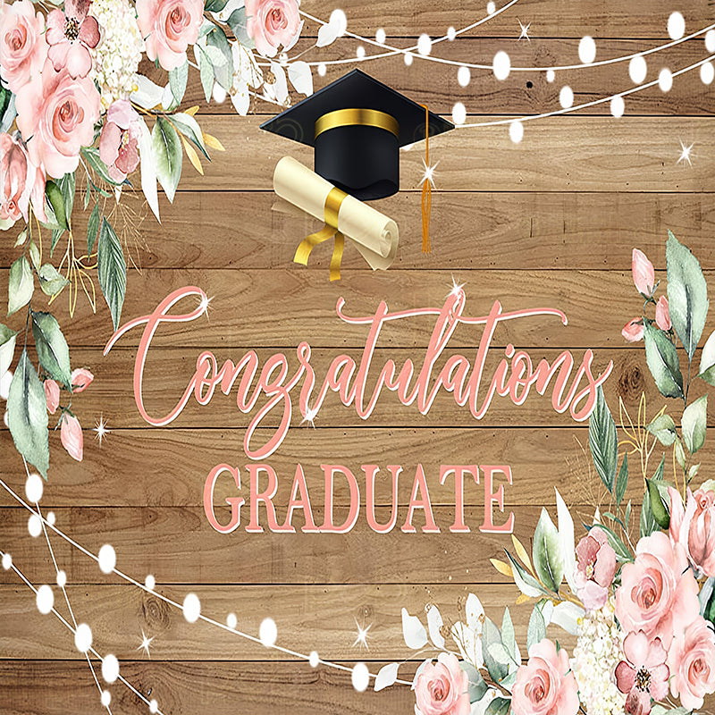 premium one pillowcover backdrops-String Lights Grad Joy