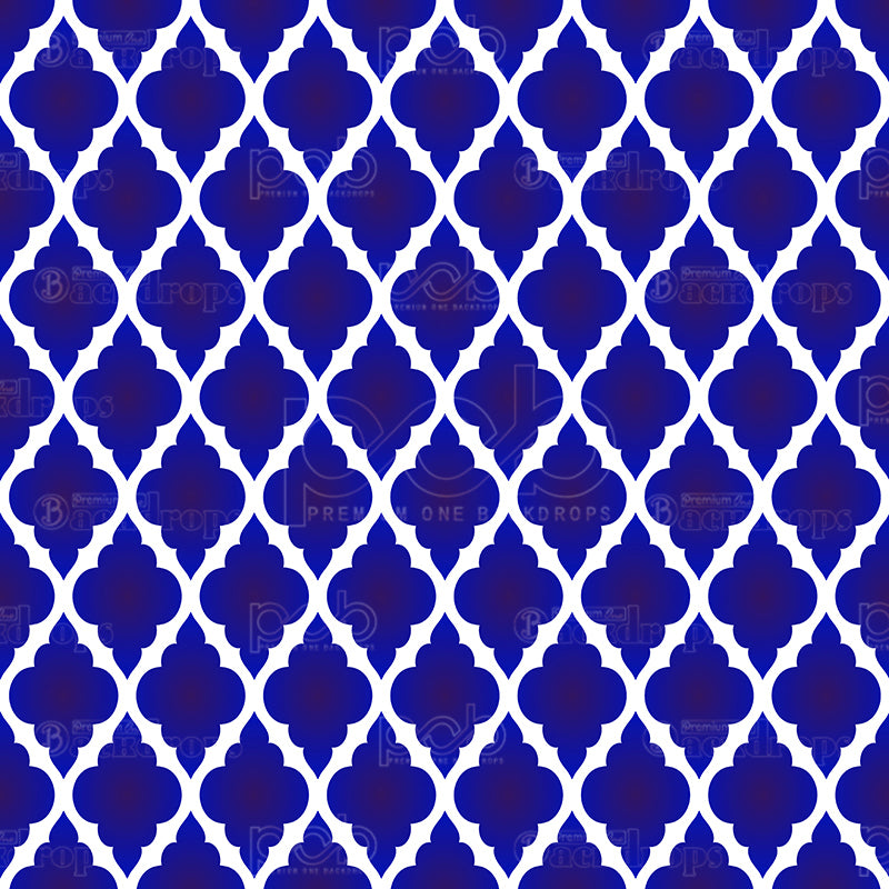 premium one pillowcover backdrops-Thai Pattern Blue White