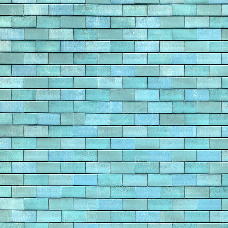 Pillow Cover Backdrop (Turquoise Brick Wall)