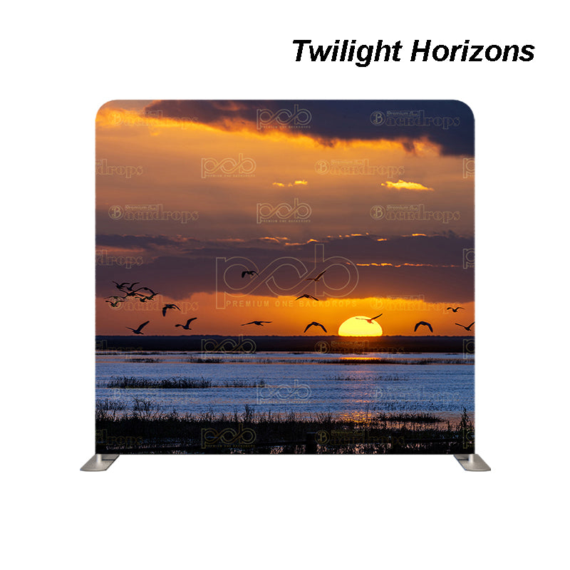 premium one pillowcover backdrops-Twilight Horizons