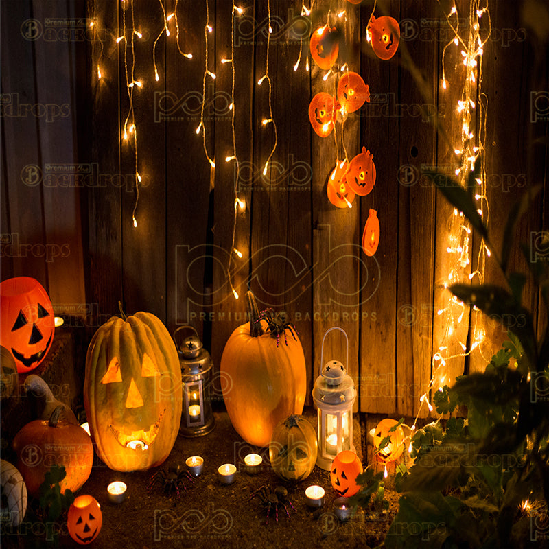 Pillow Cover Backdrop (Twilight Pumpkin Lantern)