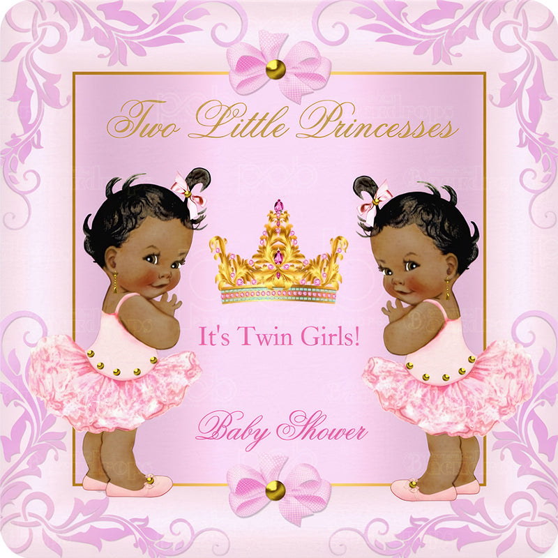 premium one pillowcover backdrops-Two Little Princesses Arrival
