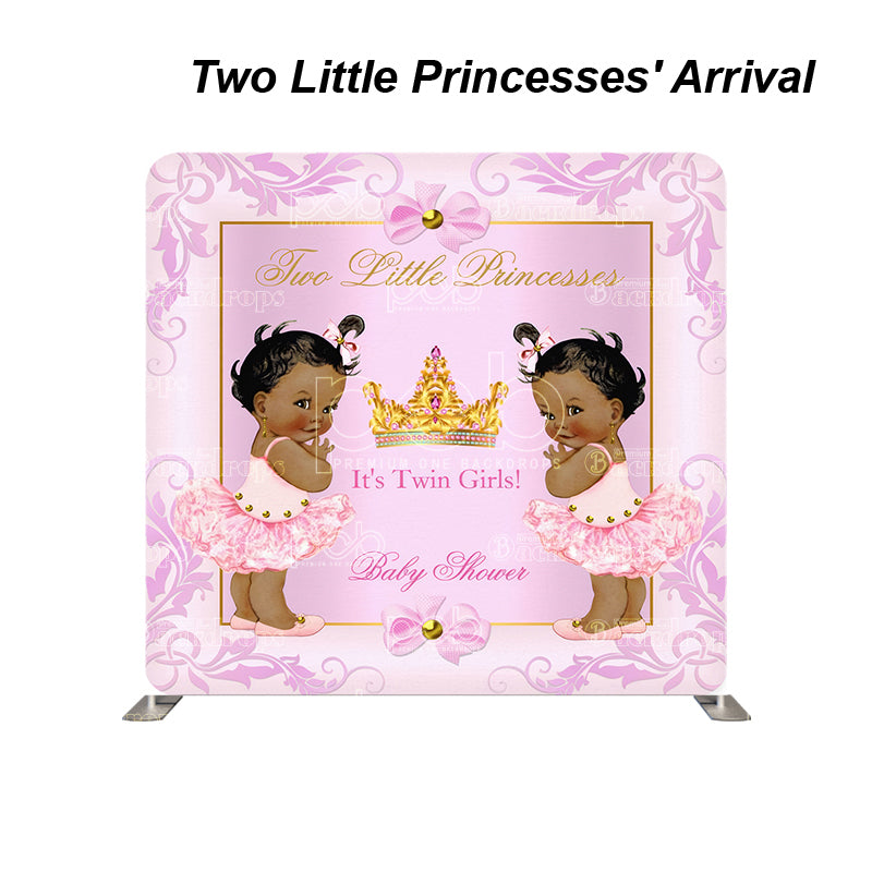 premium one pillowcover backdrops-Two Little Princesses Arrival