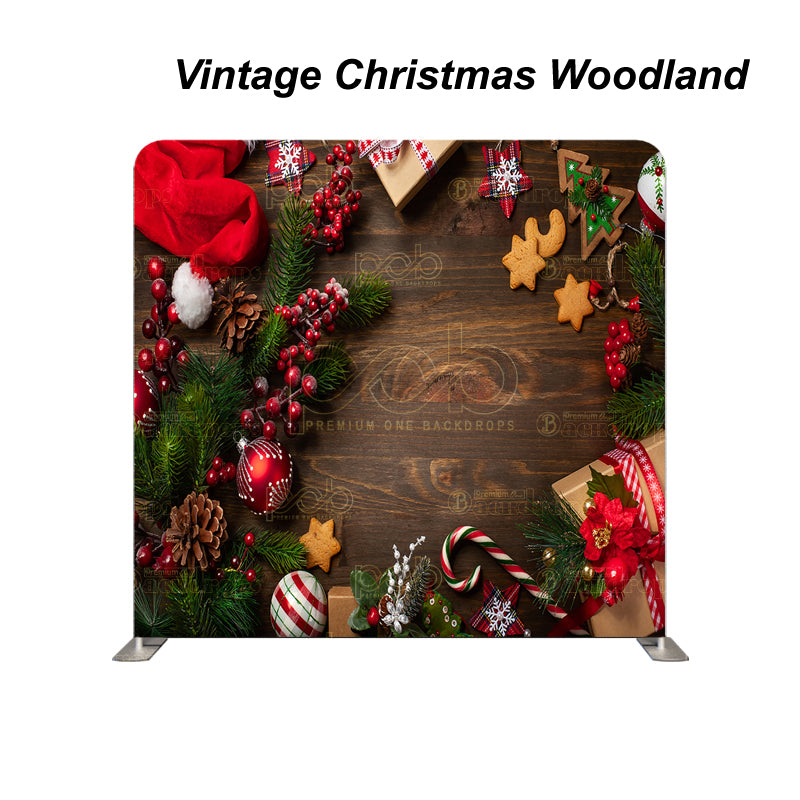 Pillow Cover Backdrop (Vintage Christmas Woodland)