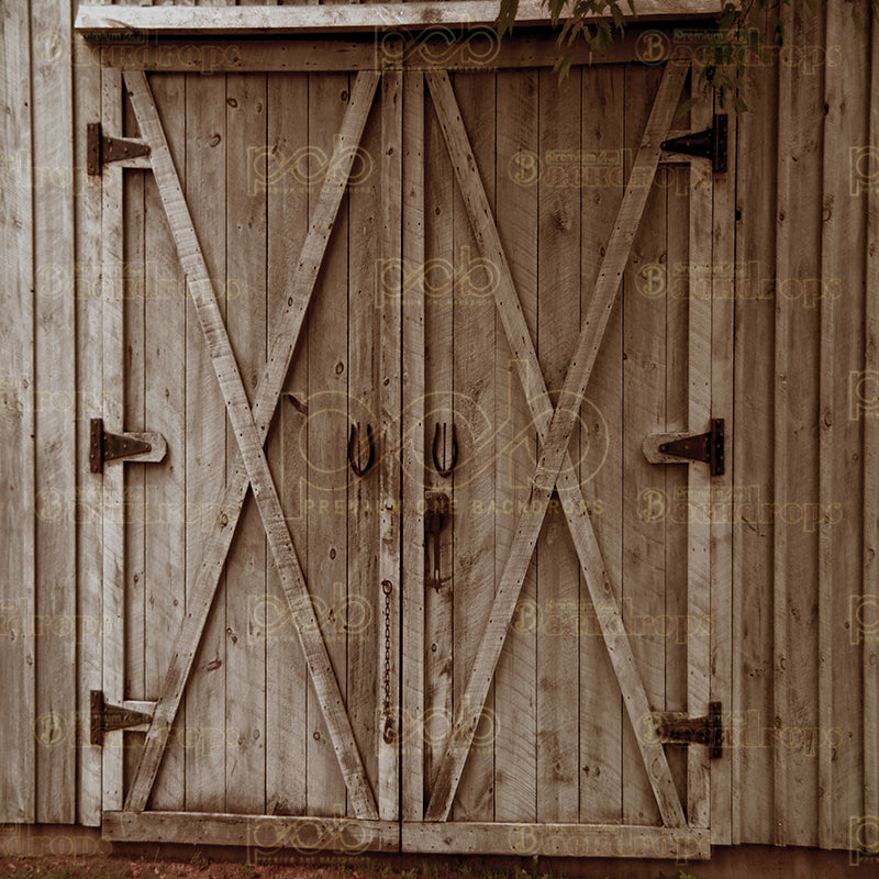 premium one pillowcover backdrops-Vintage Farm Wood Door