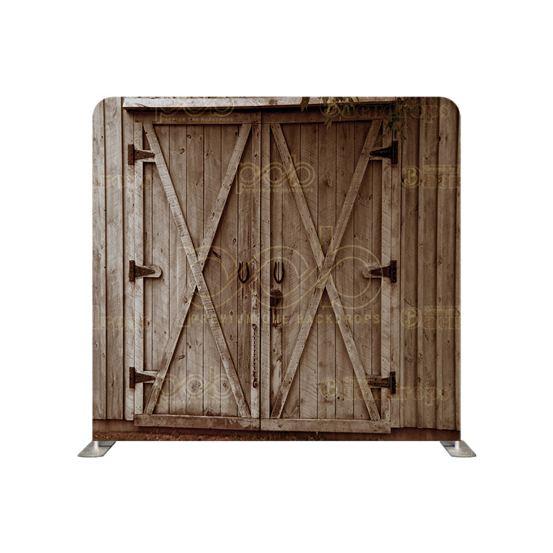 premium one pillowcover backdrops-Vintage Farm Wood Door