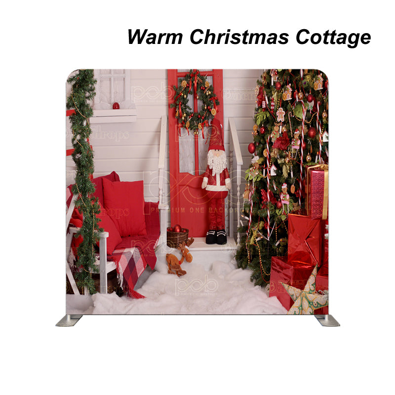 Pillow Cover Backdrop (Warm Christmas Cottage)
