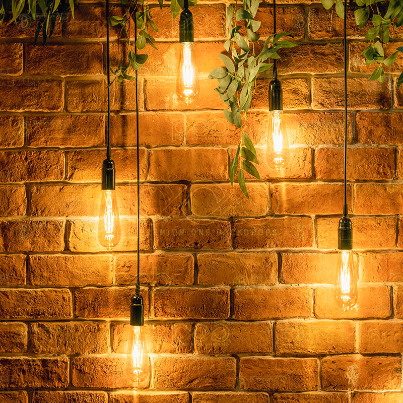 Pillow Cover Backdrop (Warm Glow Brick Wall)