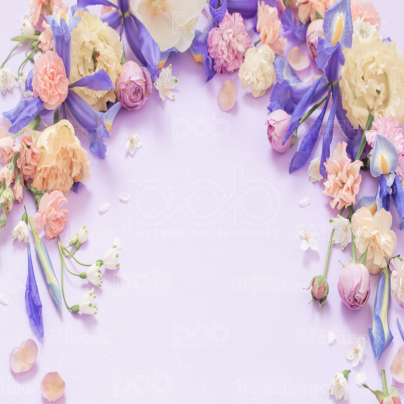 Pillow Cover Backdrop (Whimsical Purple Flower Arch)