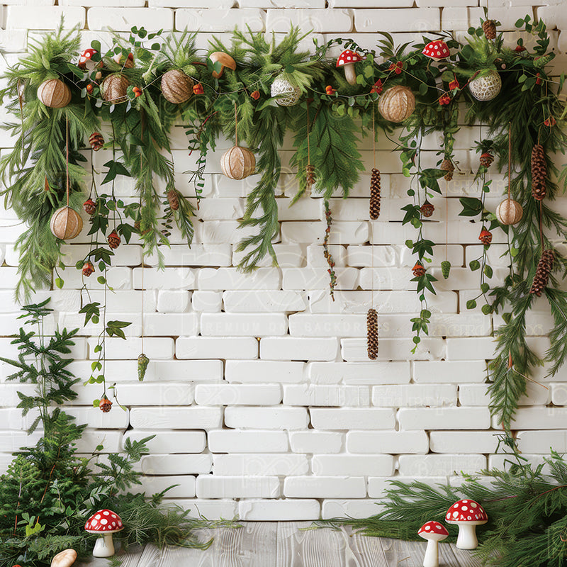 Pillow Cover Backdrop (Whimsical Woodland Garland)