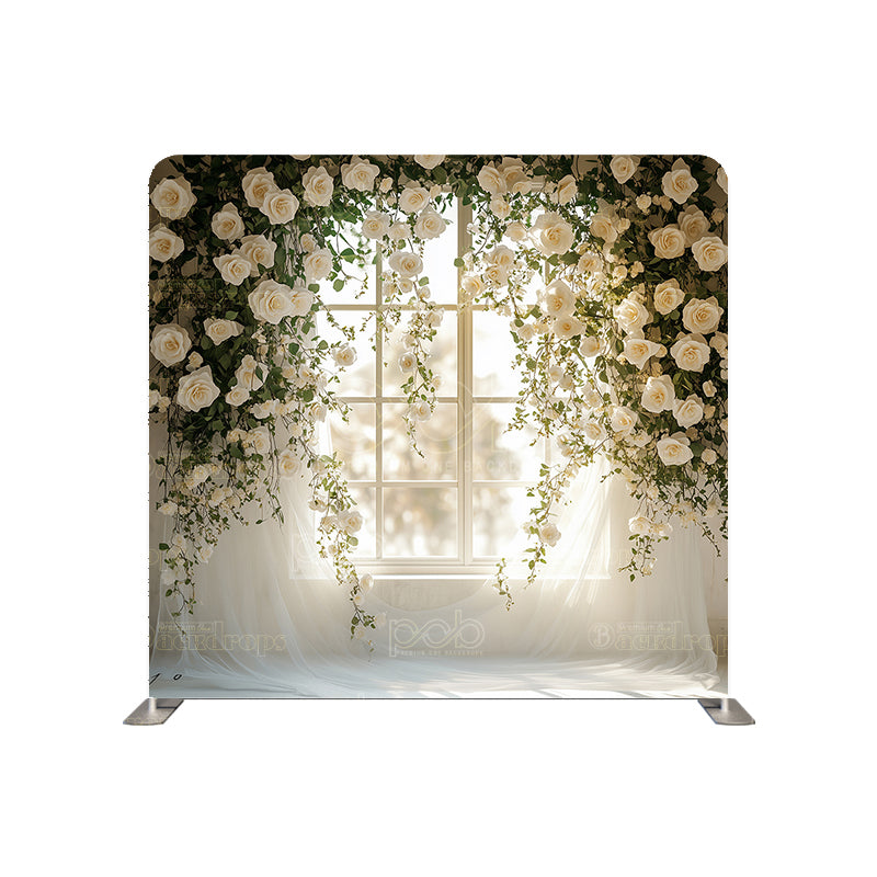 Pillow Cover Backdrop (White Rose Wedding Window)
