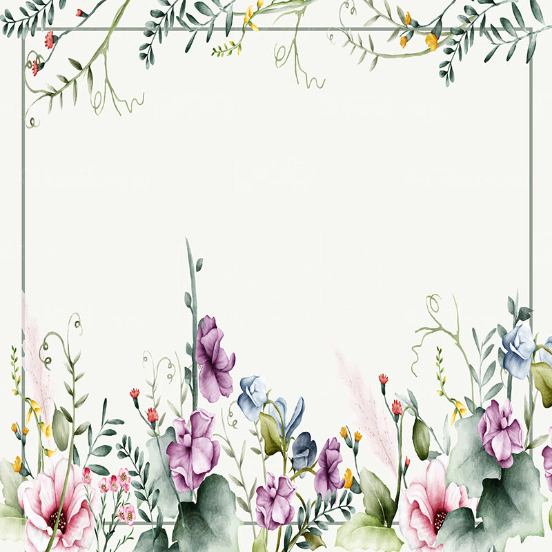 premium one pillowcover backdrops-Wild Field Herbs Flowers