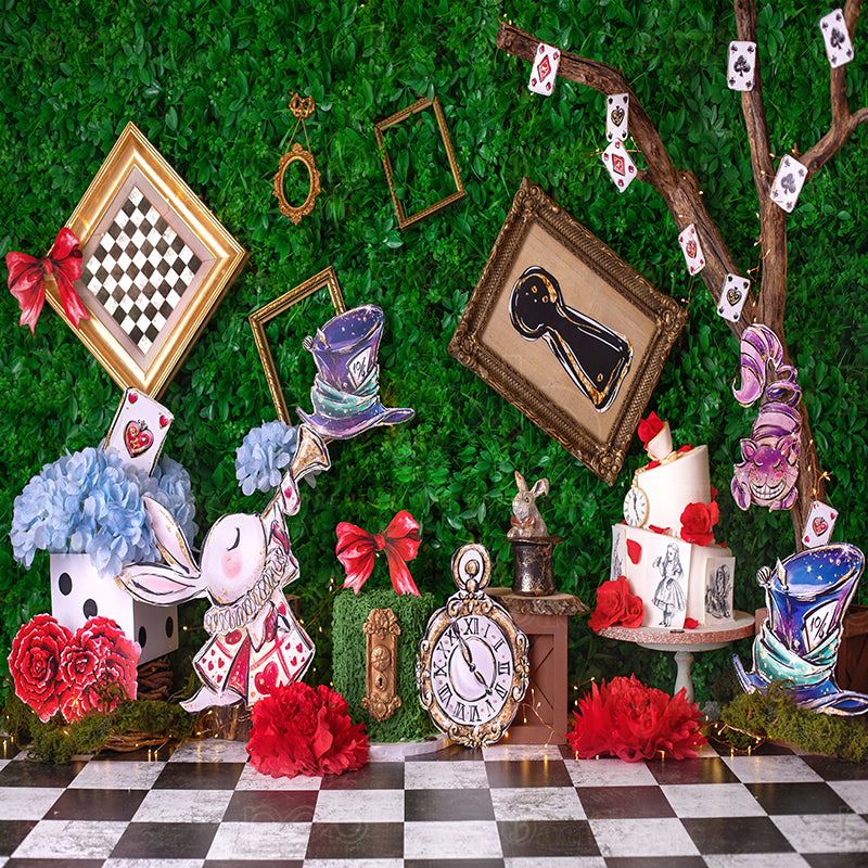 premium one pillowcover backdrops-Wonderland Themed