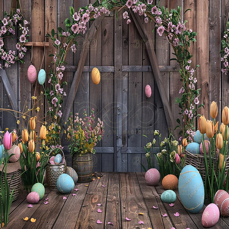 premium one pillowcover backdrops-Woodland Easter Delight