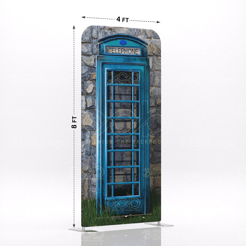 old school British Blue Telephone Booth