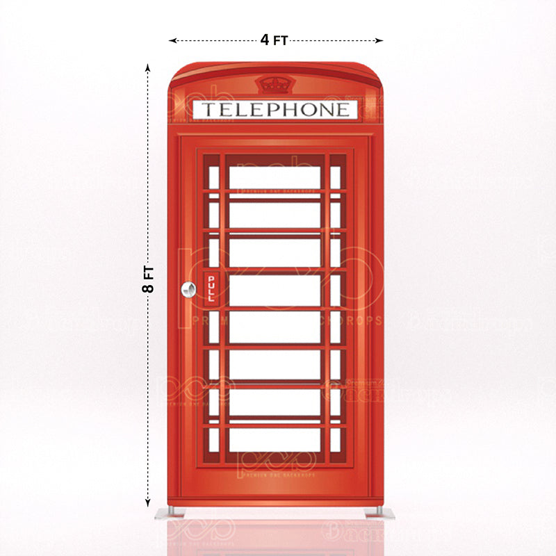 old school British London red telephone booth stand 6