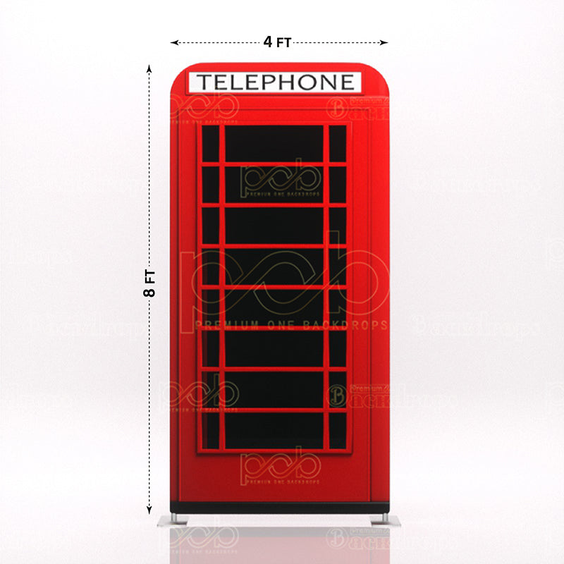 old school British London red telephone booth stand 8