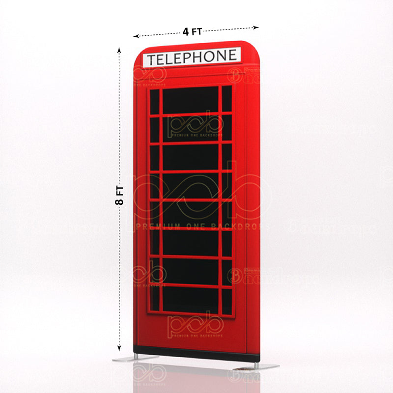 old school British London red telephone booth stand 8
