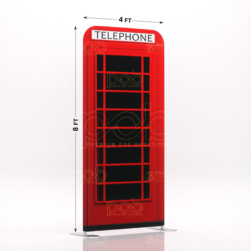 old school British London red telephone booth stand 8