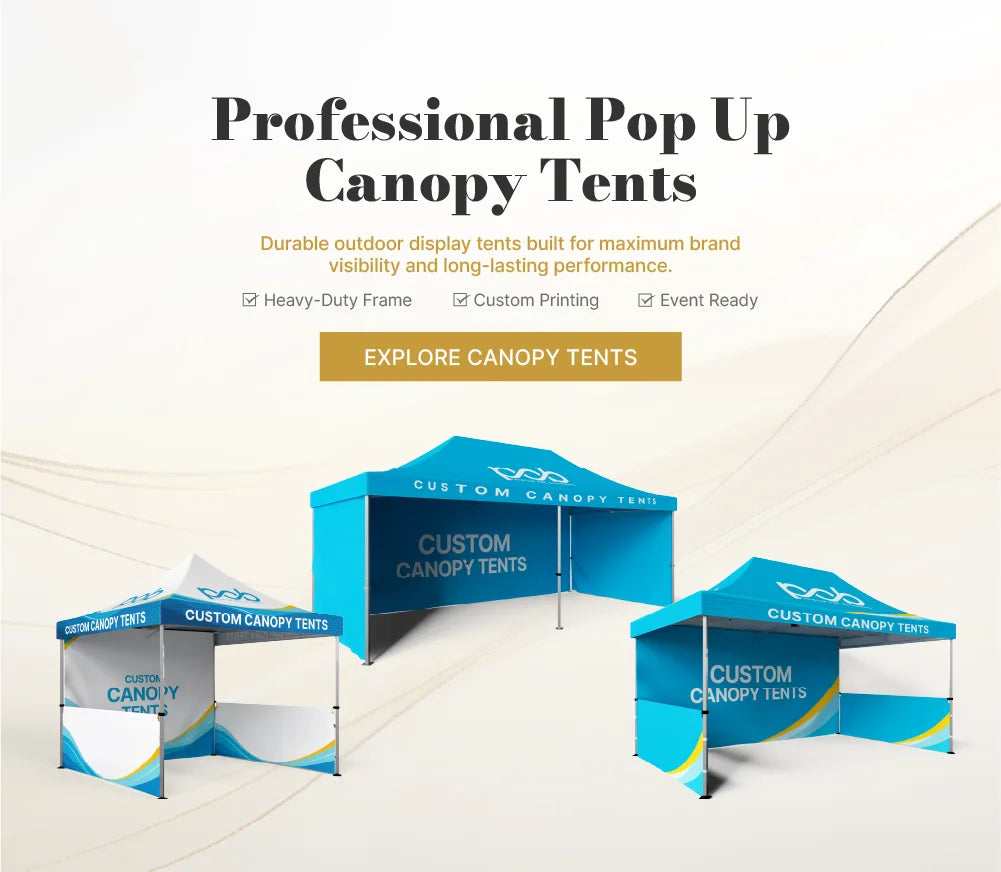 Custom pop up canopy tents for outdoor events, markets, festivals and brand promotions