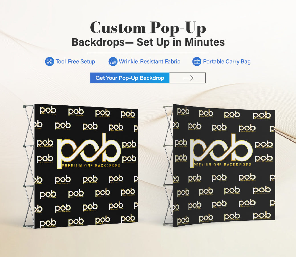 Straight Pop up backdrops , step and repeat banner , POB backdrops