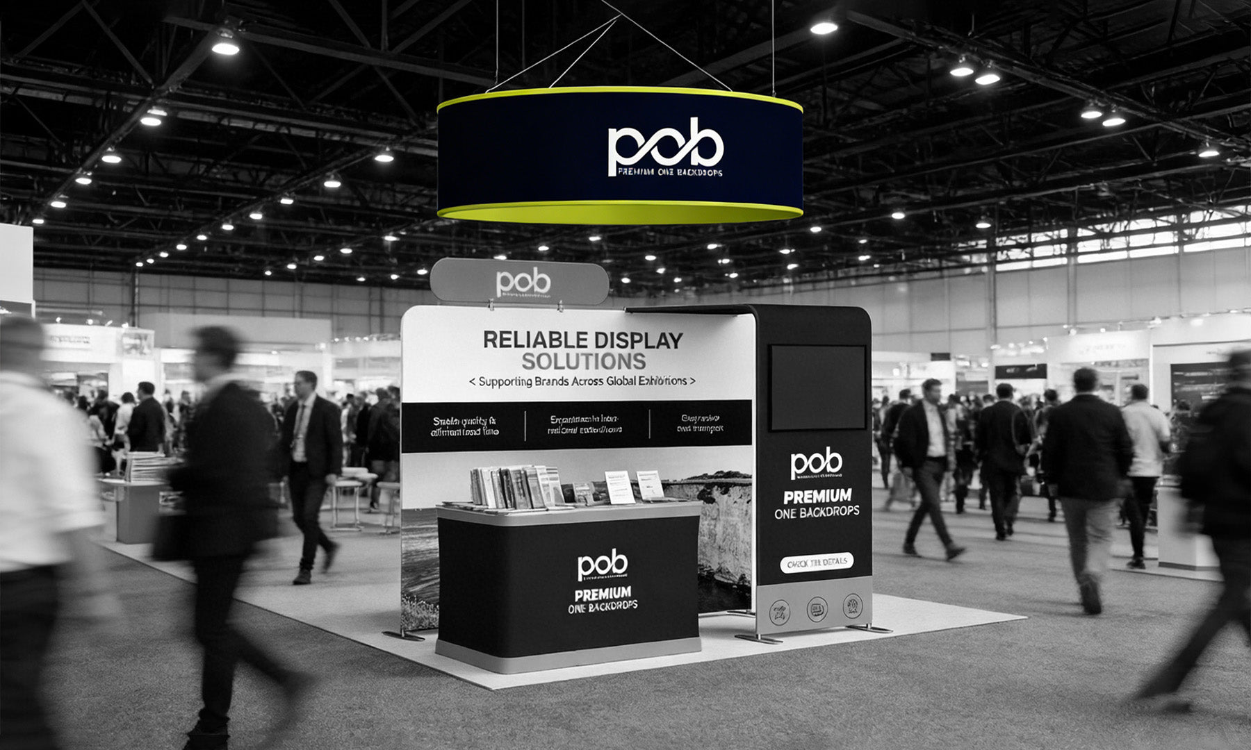 How Hanging Banner Trade Show Displays Make Small Booths Feel Bigger and More Visible