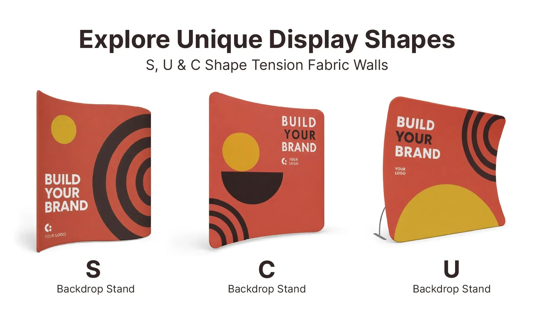 Exploring Unique Display Shapes: S, U, and C Shape Tension Fabric Walls