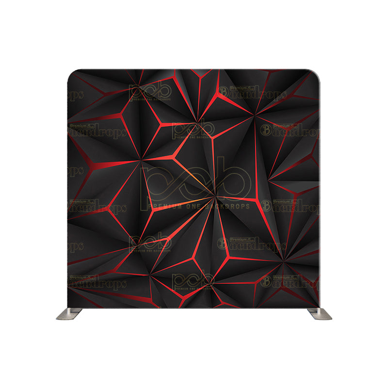 premium one pillowcover backdrops-3D Red and Black geometry