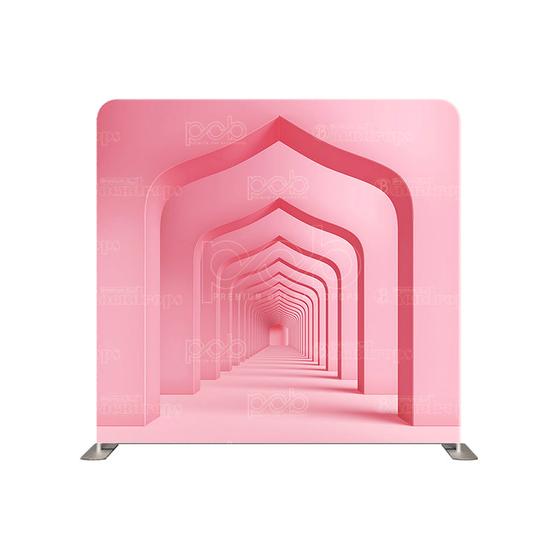 premium one pillowcover backdrops-3D TUNNEL PINK