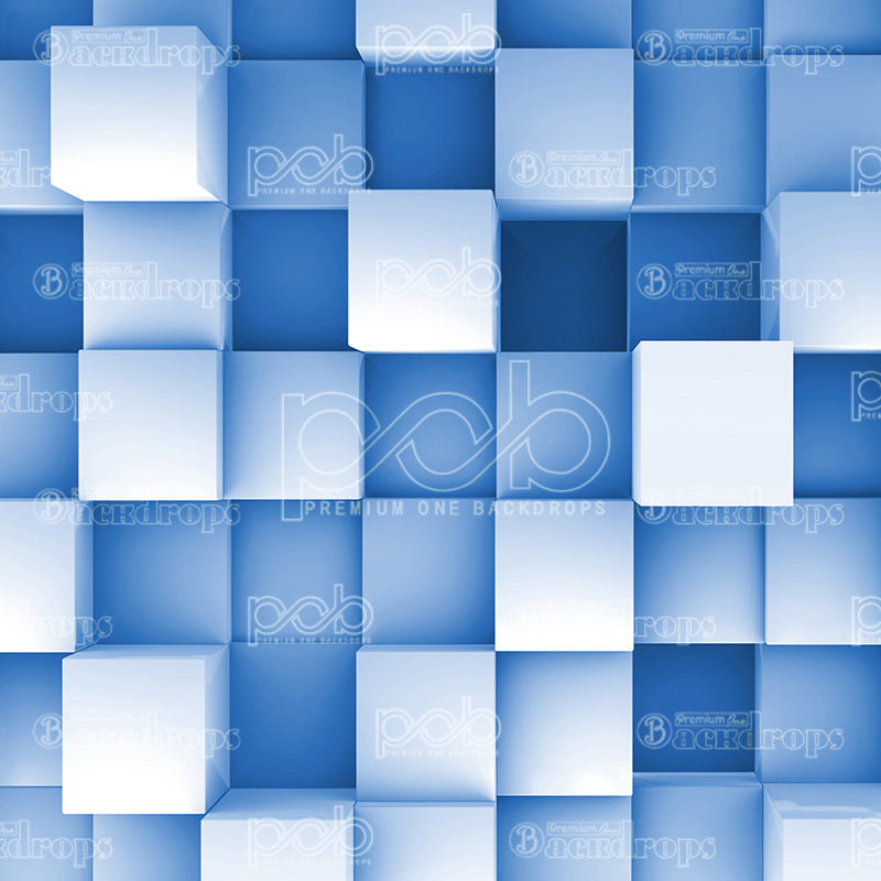 premium one pillowcover backdrops-3d baby blue blocks