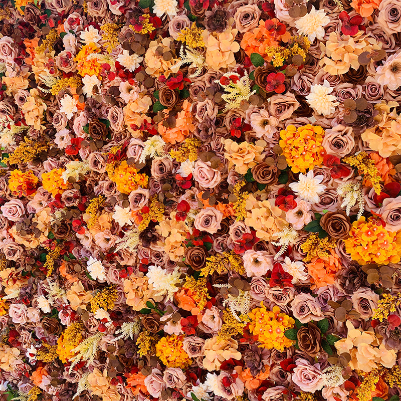 All Orange Premium Wild Rose Flower Wall