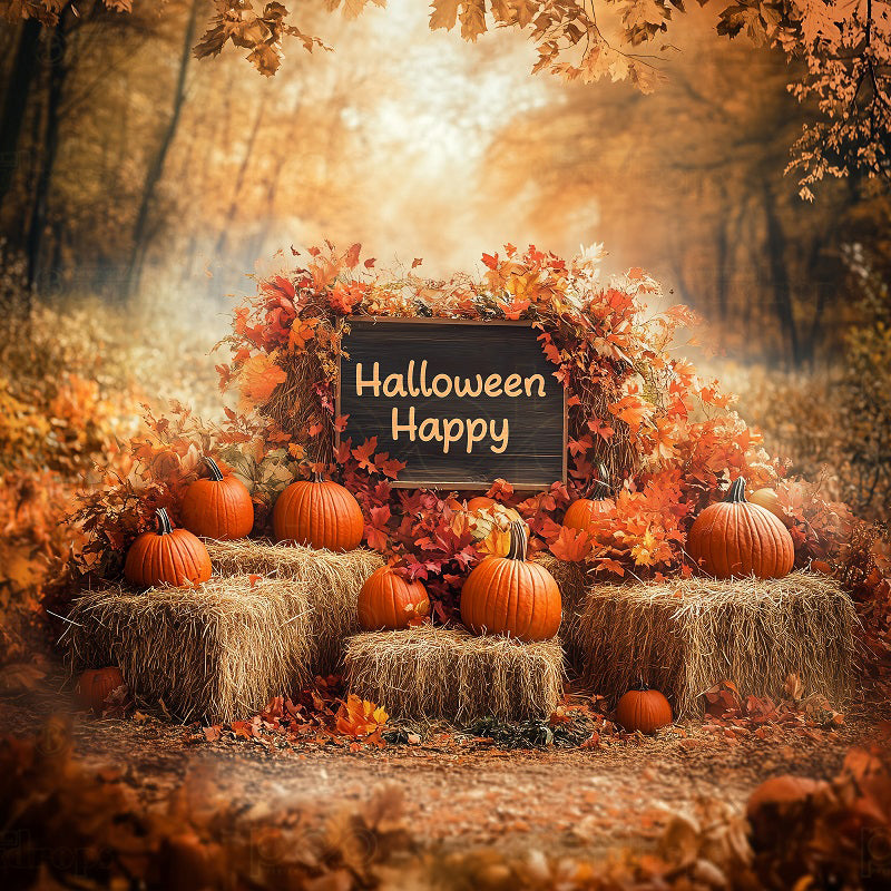 premium one pillowcover backdrops-autumn pumpkin